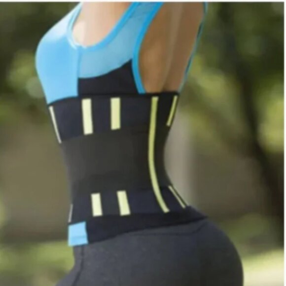 Posture Correcting Latex Cincher w/ Double Velcro Compression| Black w/ Yellow - Picture 2 of 8